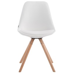 Silla de visita redonda blanca Laval Natura