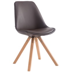 Silla de visita Laval Natura Square marrón