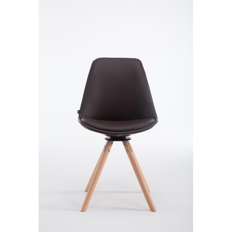 Silla de visita redonda Calais Rotative Natura marrón