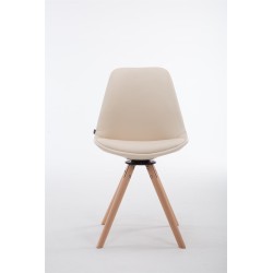 Silla de visita redonda Calais Rotative Natura color crema