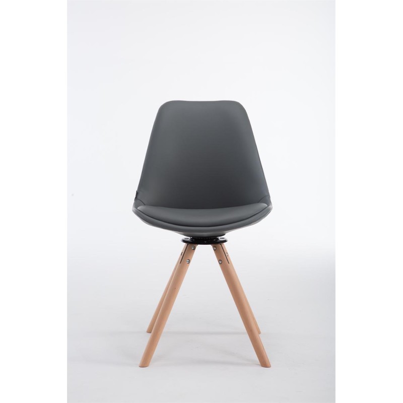 Silla de visita redonda Calais Rotative Natura gris