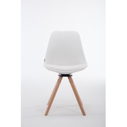 Silla de visita redonda Calais Rotative Natura blanca