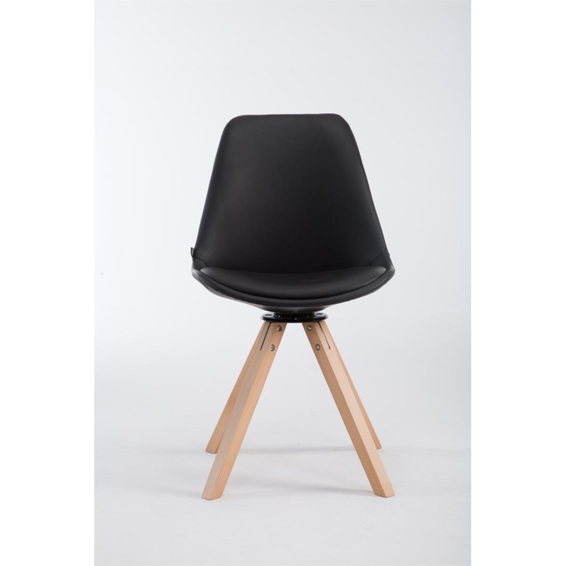 Silla de visita giratoria Calais Natura Square negra