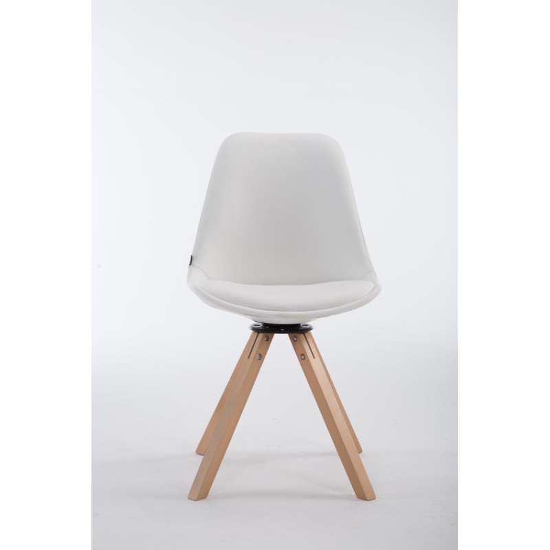 Silla de visita giratoria Natura Square Calais blanca