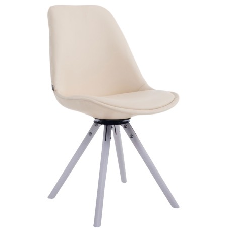 Silla de visita Calais giratoria blanca redonda color crema