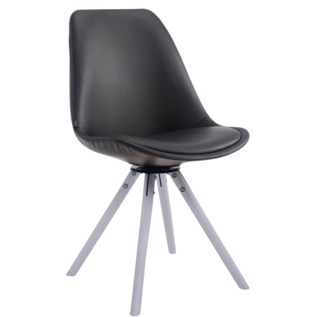 Silla de visita Calais giratoria blanca redonda negra