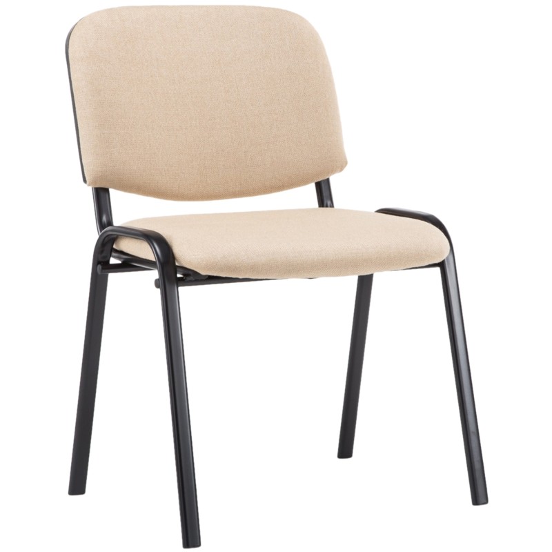 Silla de visita Ken V2 en tela color crema