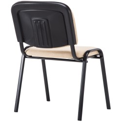 Silla de visita Ken V2 en tela color crema
