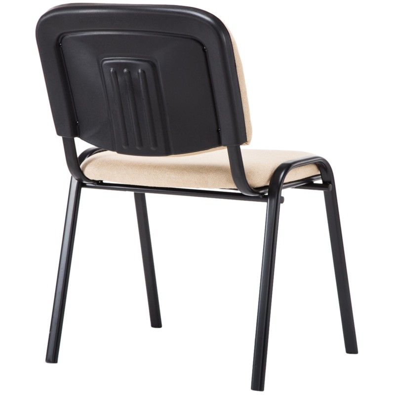 Silla de visita Ken V2 en tela color crema