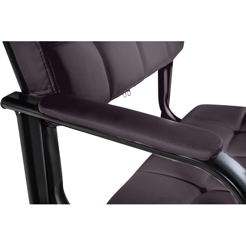 Silla de visita Canada B en piel sintética marrón