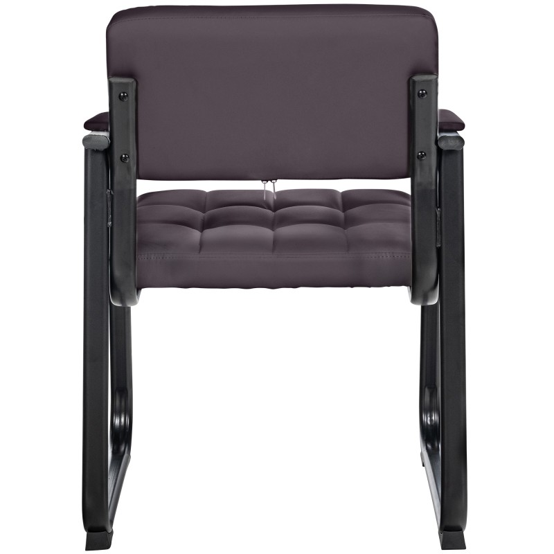 Silla de visita Canada B en piel sintética marrón