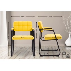 Silla de visita Canada B en piel sintética amarilla