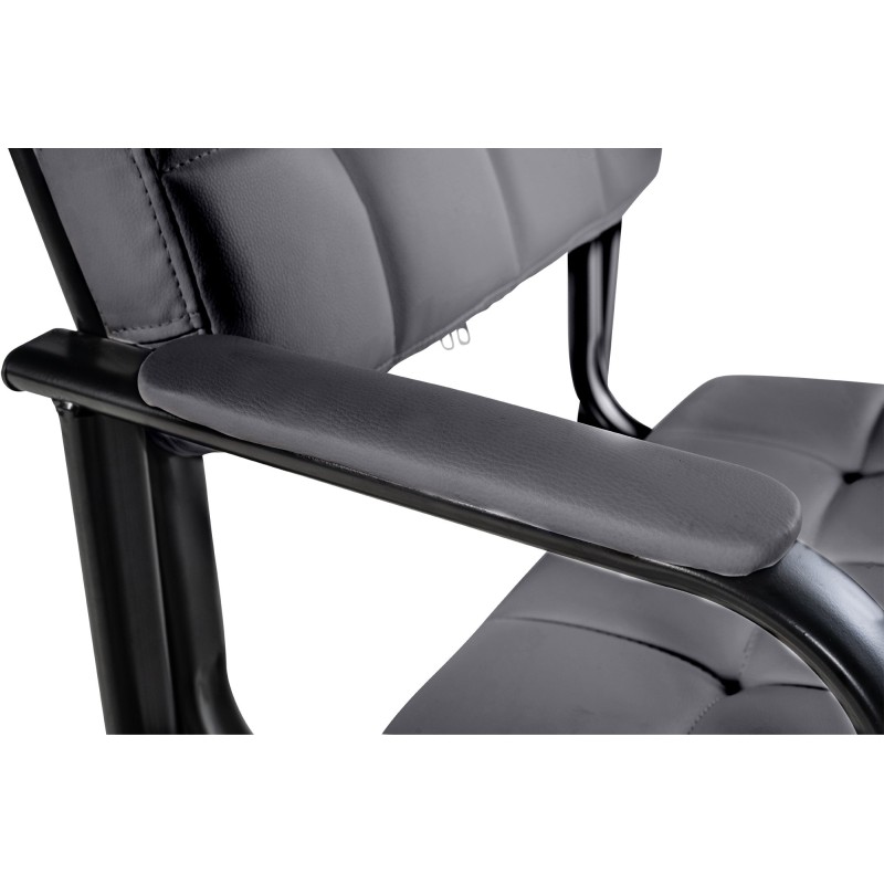 Silla de visita Canada B en piel sintética gris