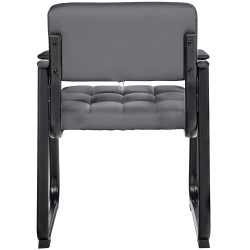 Silla de visita Canada B en piel sintética gris