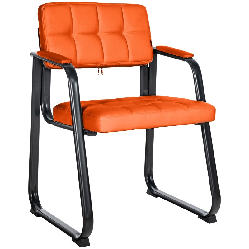 Silla de visita Canada B en piel sintética color naranja