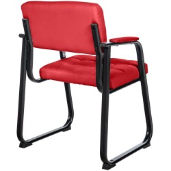 Silla de visita Canada B en piel sintética roja