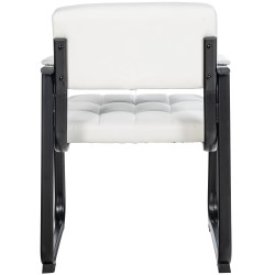 Silla de visita Canada B en piel sintética blanca