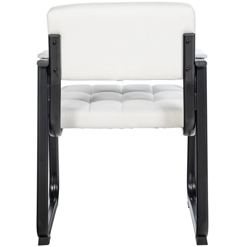 Silla de visita Canada B en piel sintética blanca