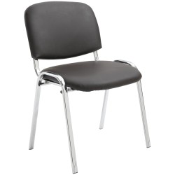 Silla de visita Ken C en piel sintética marrón