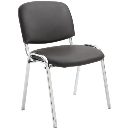 Silla de visita Ken C en piel sintética marrón