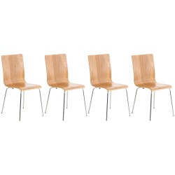 Juego de 4 sillas de visita Pepe en roble