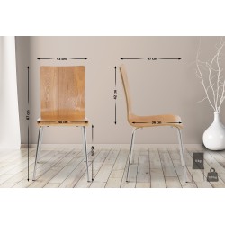 Juego de 4 sillas de visita Pepe en roble