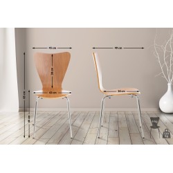 Juego de 4 sillas de visita de roble Calisto