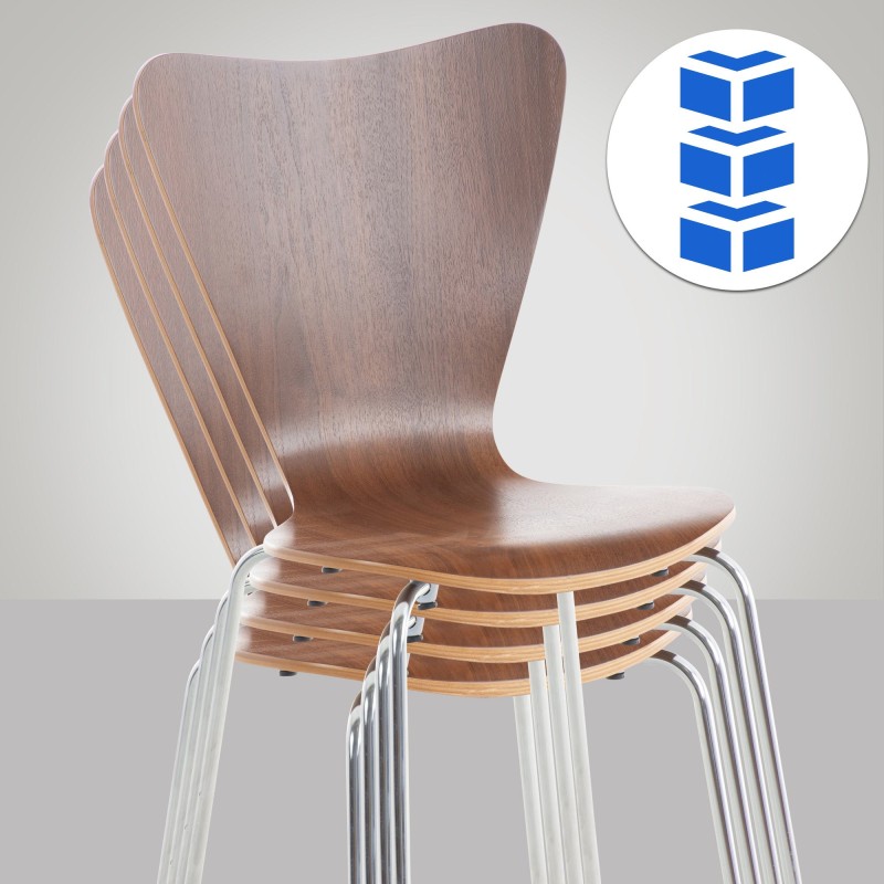 Juego de 2 sillas de visita Calisto de nogal