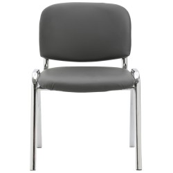 Silla de visita Ken C en piel sintética gris