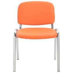 Silla de visita Ken C en piel sintética naranja