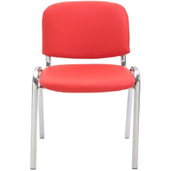Silla de visita Ken C en piel sintética roja