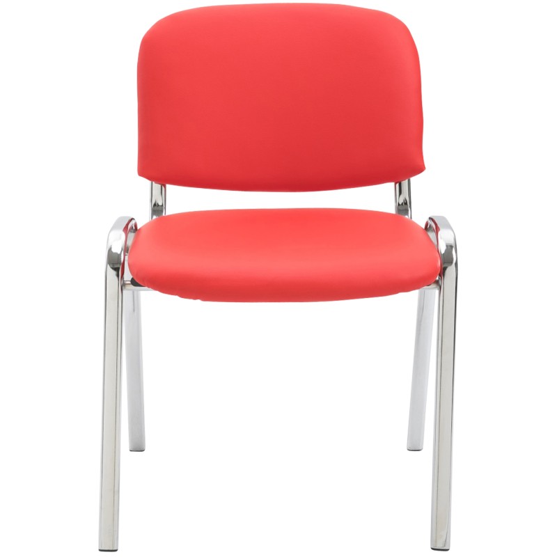 Silla de visita Ken C en piel sintética roja