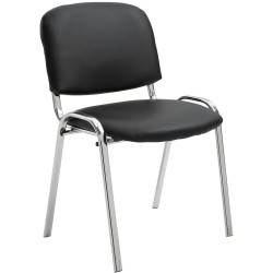 Silla de visita Ken C en piel sintética negra