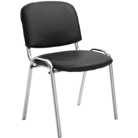 Silla de visita Ken C en piel sintética negra