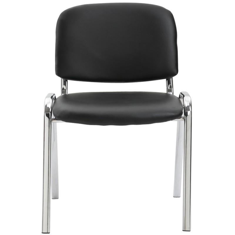 Silla de visita Ken C en piel sintética negra