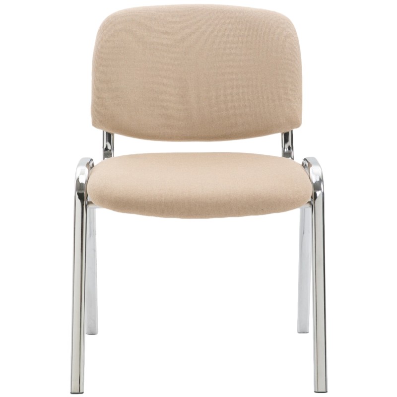 Silla de visita Ken C en tela color crema