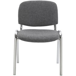 Silla de visita Ken C en tela gris