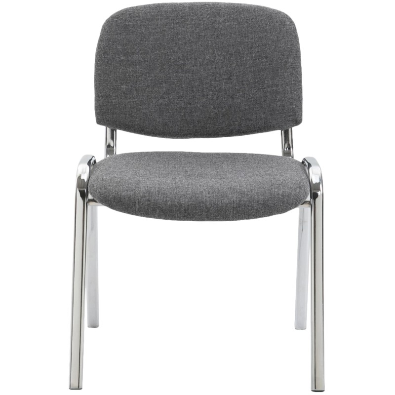 Silla de visita Ken C en tela gris