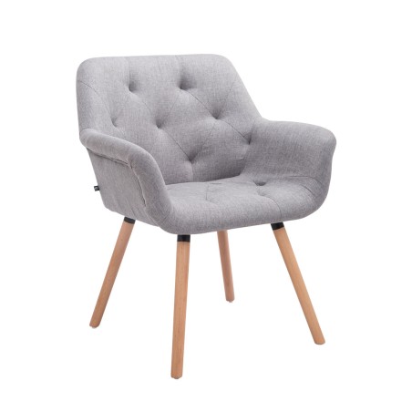 Silla de visita Cassidy en tela de roble gris Natura