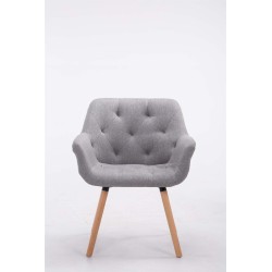 Silla de visita Cassidy en tela de roble gris Natura