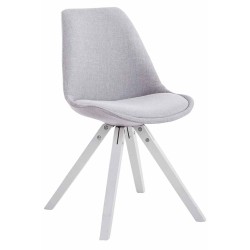 Silla de visita Toulouse en tejido cuadrado blanco y gris