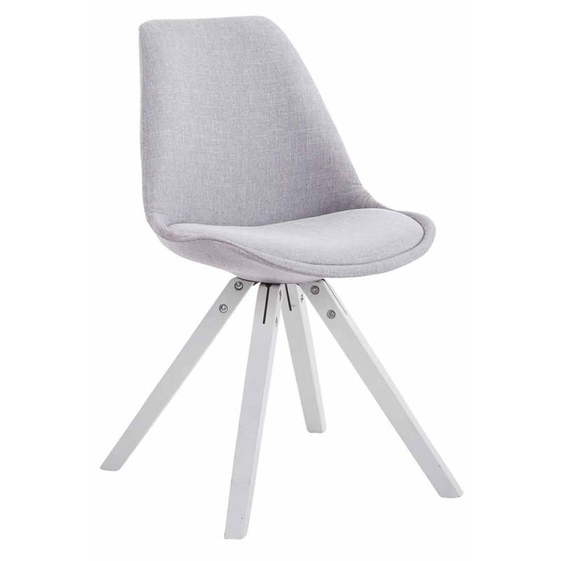 Silla de visita Toulouse en tejido cuadrado blanco y gris