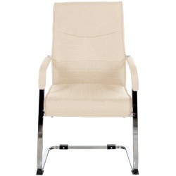 Silla de visita Hobart en tela color crema