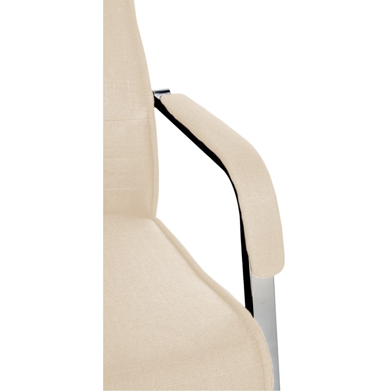 Silla de visita Hobart en tela color crema