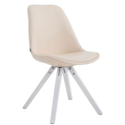 Silla de visita Laval Square en color blanco crema