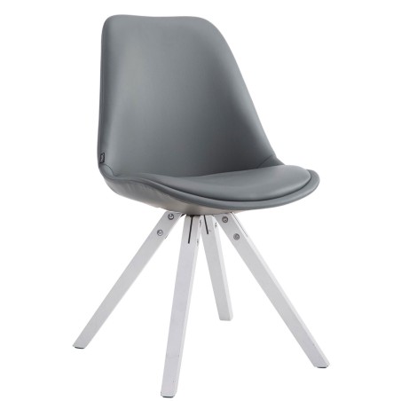 Silla de visita Laval Square, blanca y gris