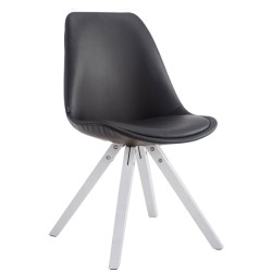 Silla de visita Laval Square, blanca y negra