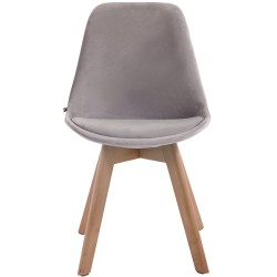 Silla de visita Borneo V2, terciopelo gris natural