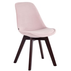 Silla de visita Borneo V2 en terciopelo nogal rosa