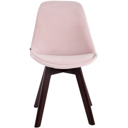 Silla de visita Borneo V2 en terciopelo nogal rosa